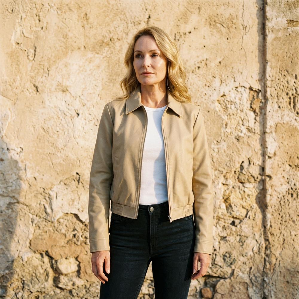 Nobleman Code - Lahal | Lederimitat Reißverschluss Jacke Damen