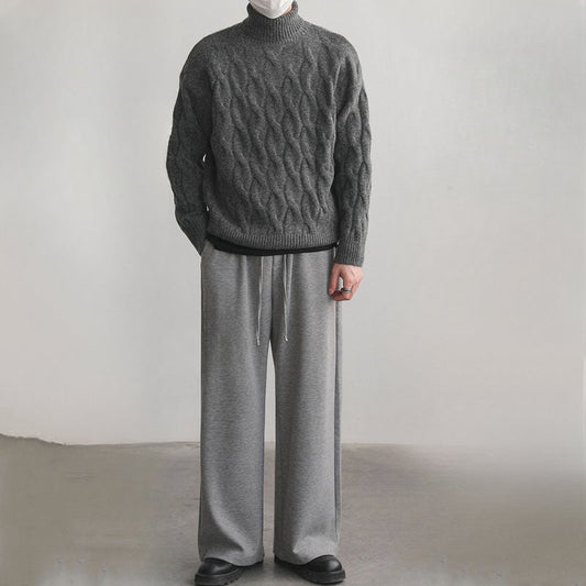 Malen Grobgestrickter melierter Rollkragenpullover