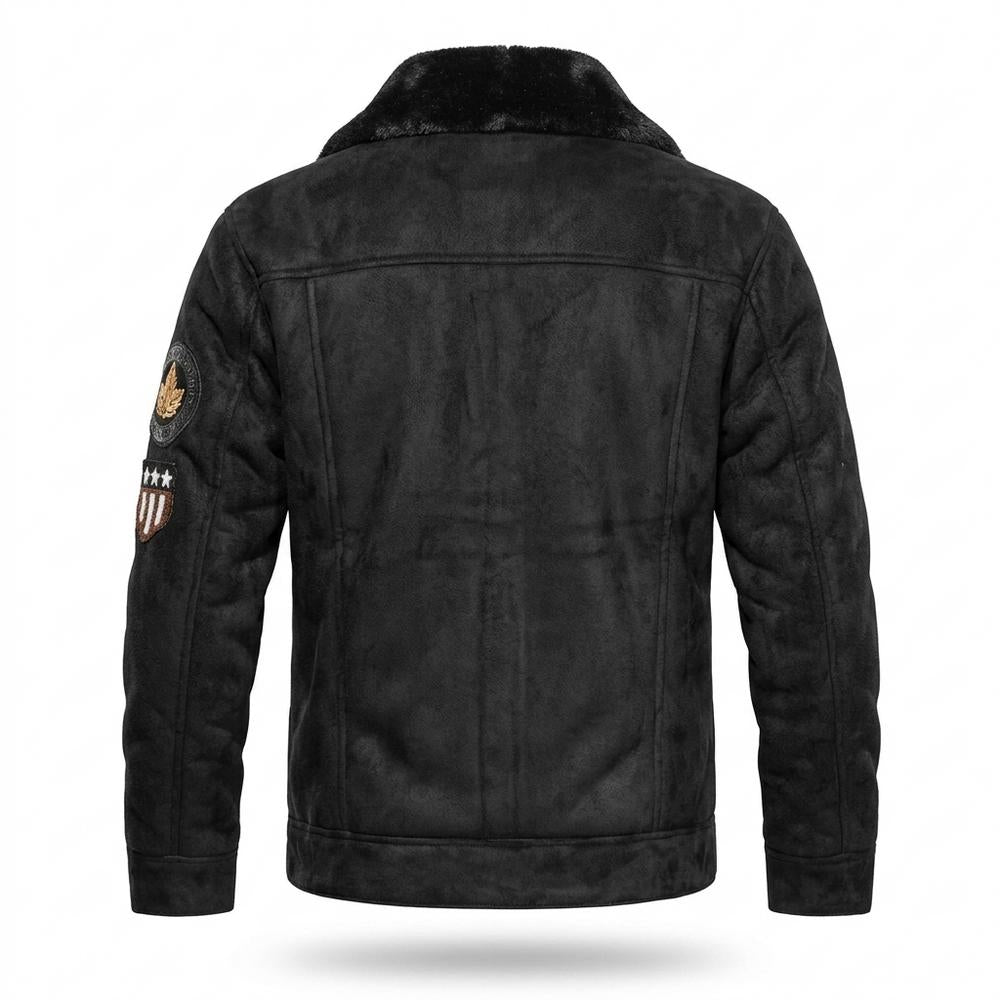 Gentleman Code - Movum | Gefüttert Geknöpft Wildleder-Jacke Herren