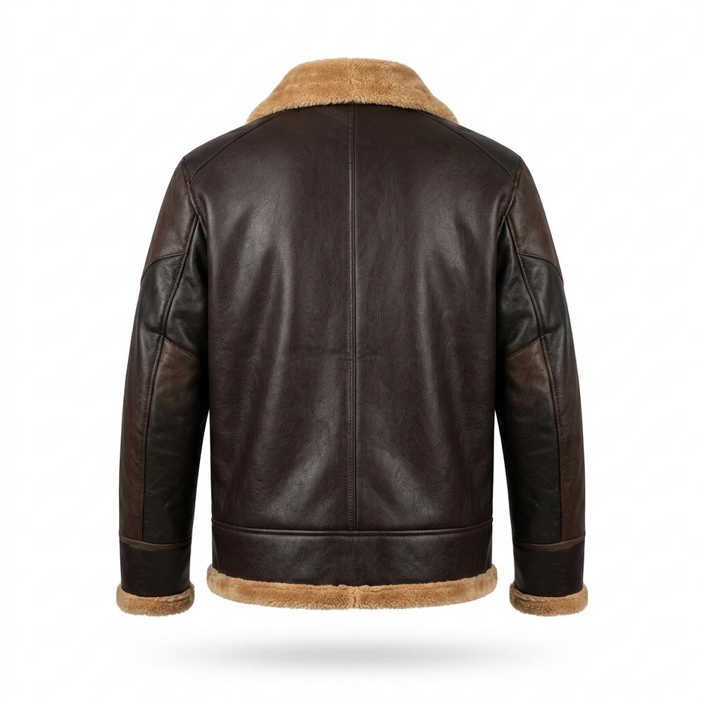 Gentleman Code - Aukod | Gefütterte Zweifarbige Lederjacke Herren