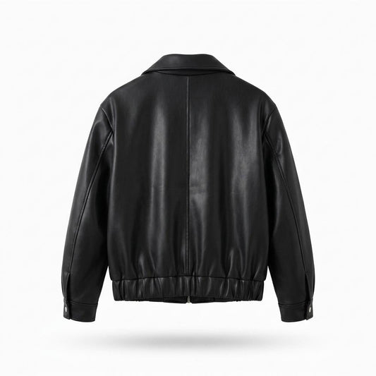Nobleman Code - Nonal | Gefütterte Glatte Lederjacke Herren