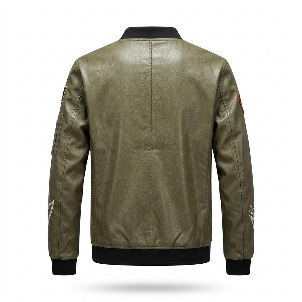 Gentleman Code - Kufir | Bestickt Gerippt Lederjacke Herren