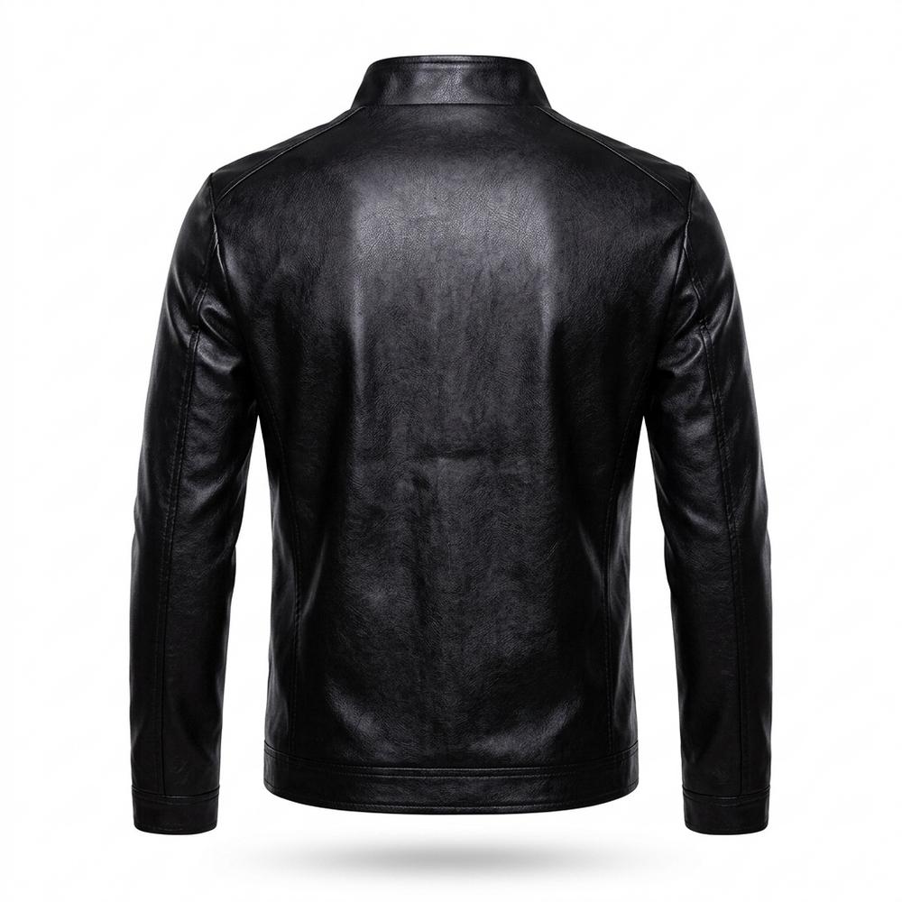 Gentleman Code - Renov | Hochschließende Taillierte Lederjacke Herren