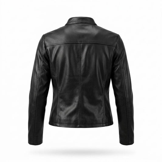 Nobleman Code - Tewuv | Kragenlos Tailliert Lederjacke Damen