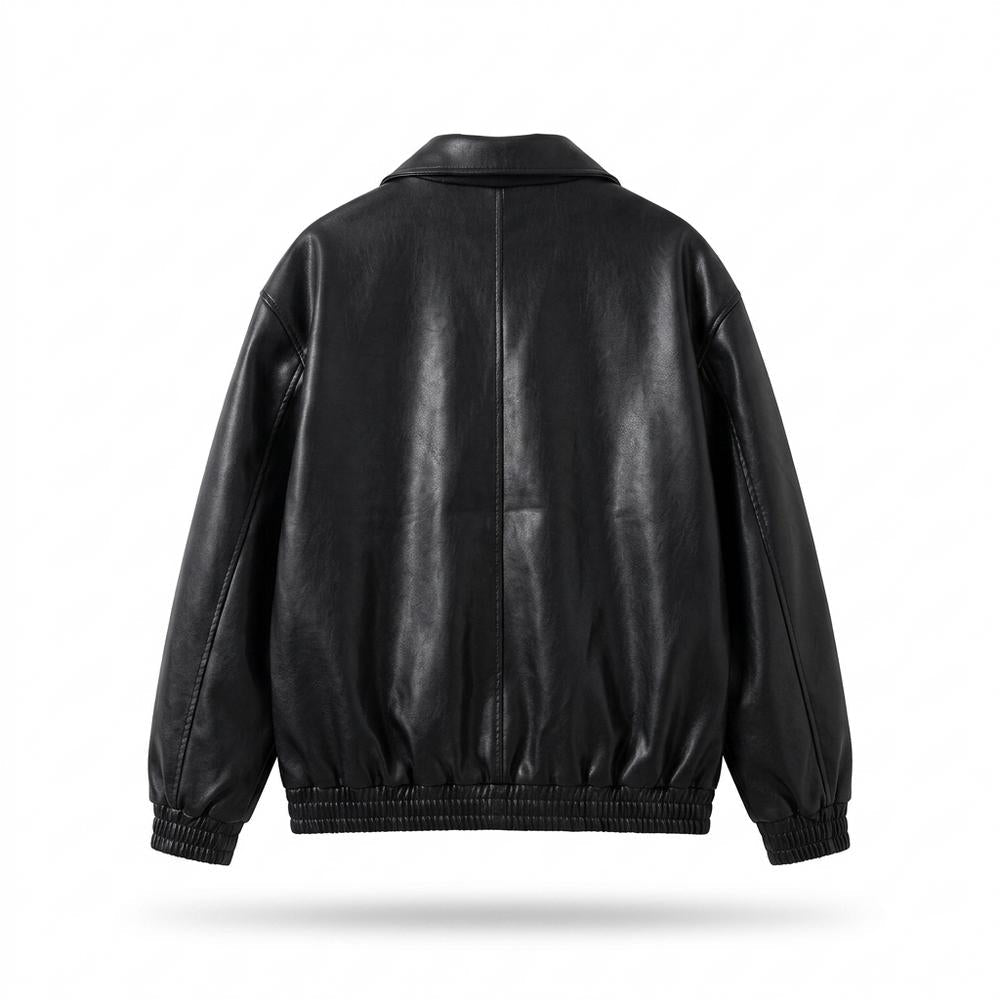 Gentleman Code - Domem | Weite Glatte Lederjacke Herren