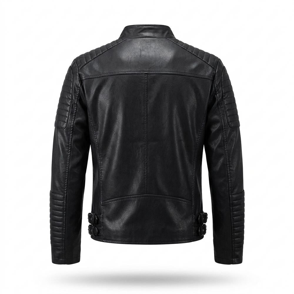 Gentleman Code - Alver | Gesteppt Asymmetrisch Lederjacke Herren