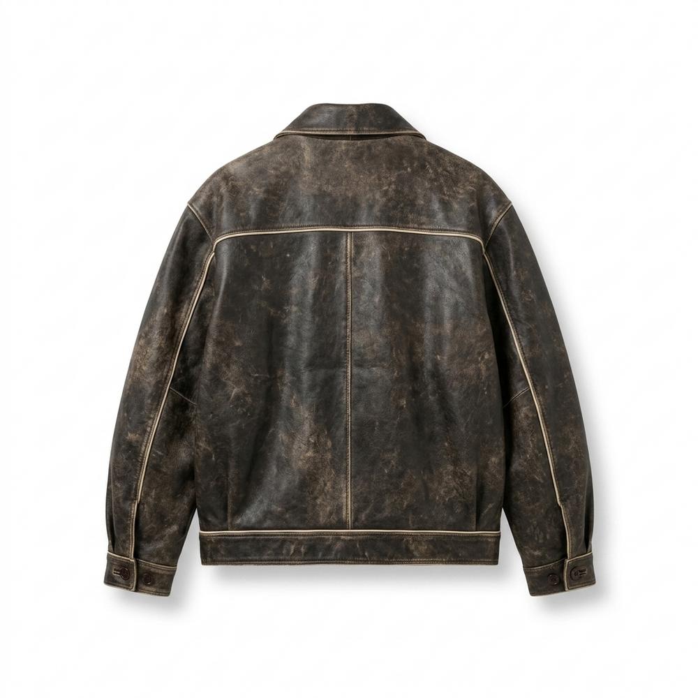Gentleman Code - Tavok | Patiniert Oversized Lederjacke Unisex
