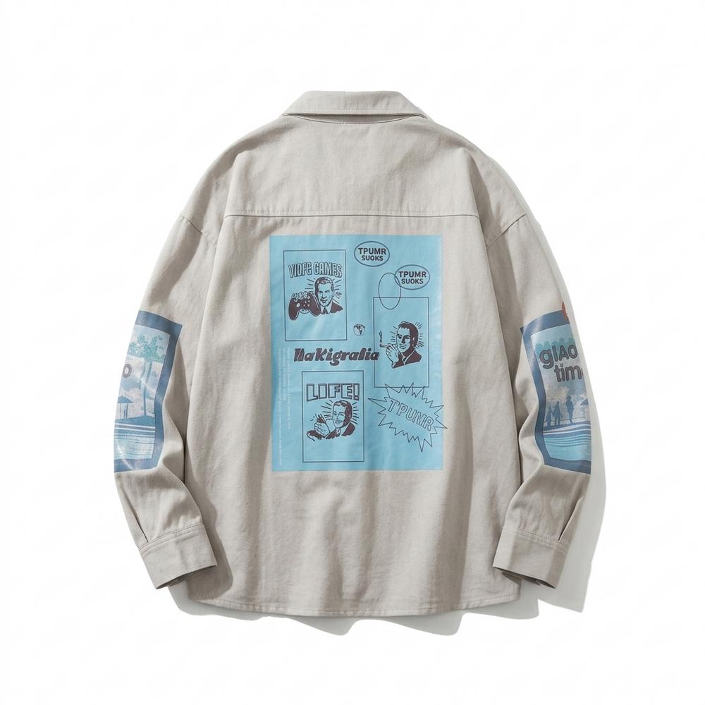Nobleman Code - Lihot | Bedruckt Langärmlig Hemd Herren