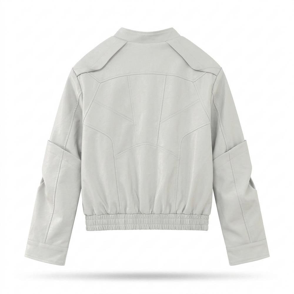 Gentleman Code - Notat | Strukturierte Hochgeschlossene Lederjacke Unisex