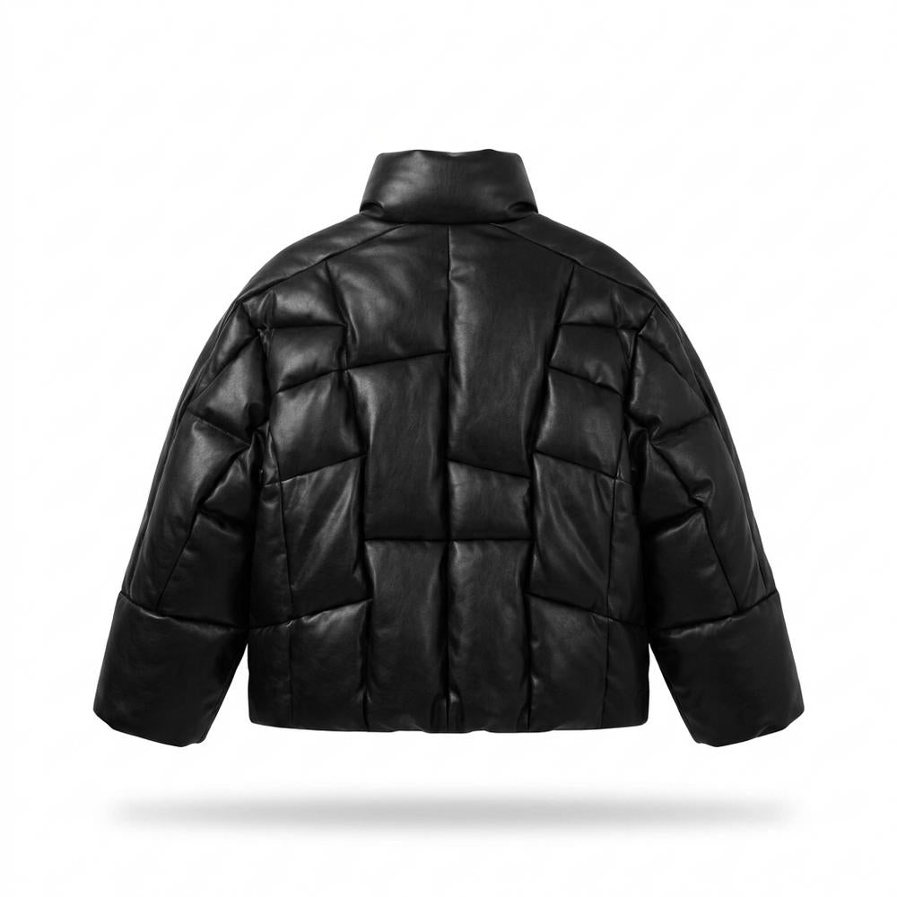 Nobleman Code - Zemav | Gesteppt Glänzend Lederjacke Herren