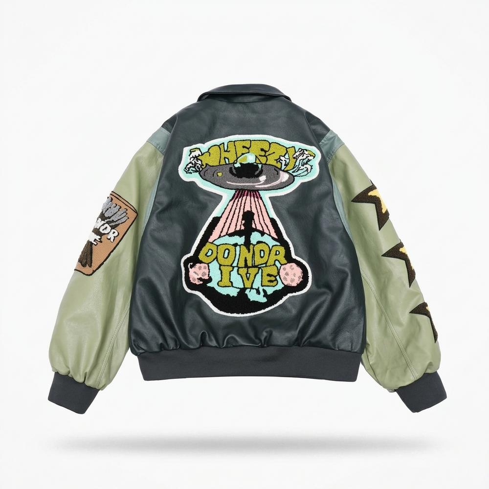 Gentleman Code - Eamok | Gepatcht Zweifarbig Lederjacke Unisex