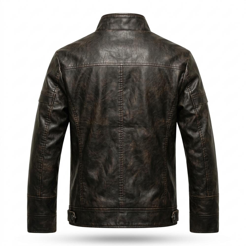 Nobleman Code - Vasin | Figurbetont Gewaschen Lederjacke Herren