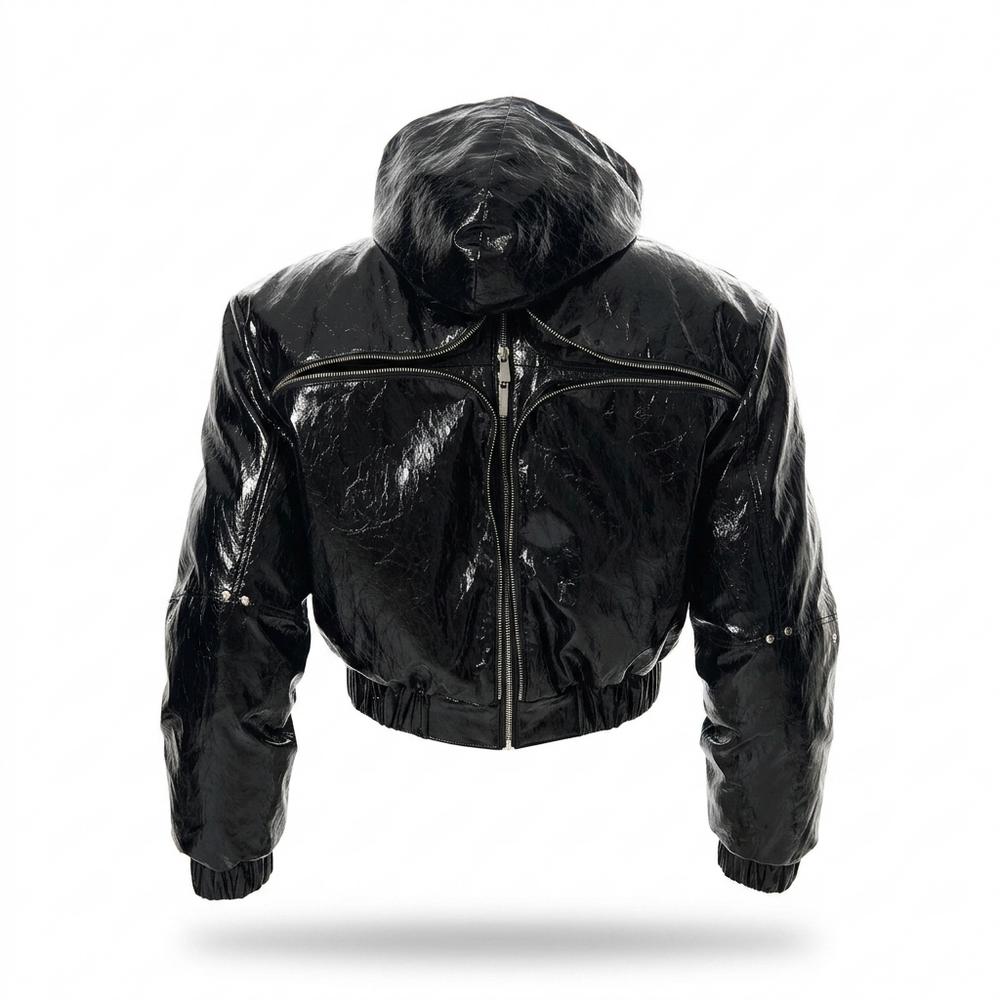 Gentleman Code - Nagir | Glänzend Gefüttert Lederjacke Unisex