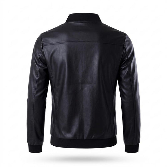 Nobleman Code - Zesev | Glatte Gefütterte Lederjacke Herren
