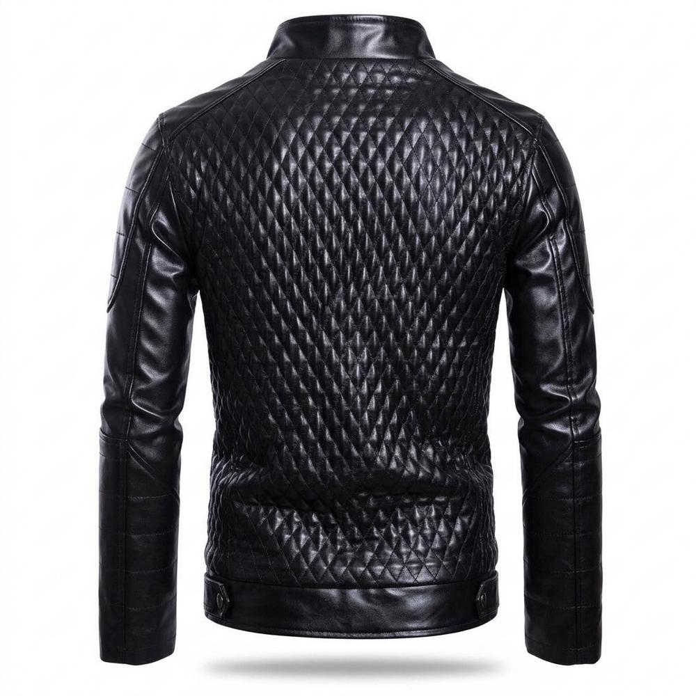 Gentleman Code - Sagam | Gesteppt Tailliert Lederjacke Herren