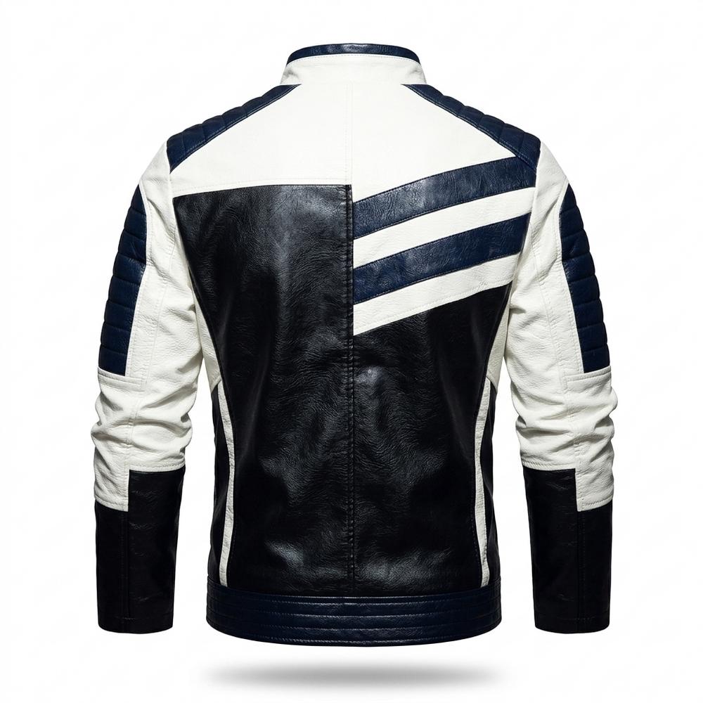 Gentleman Code - Mubem | Mehrfarbig Gesteppt Lederjacke Herren