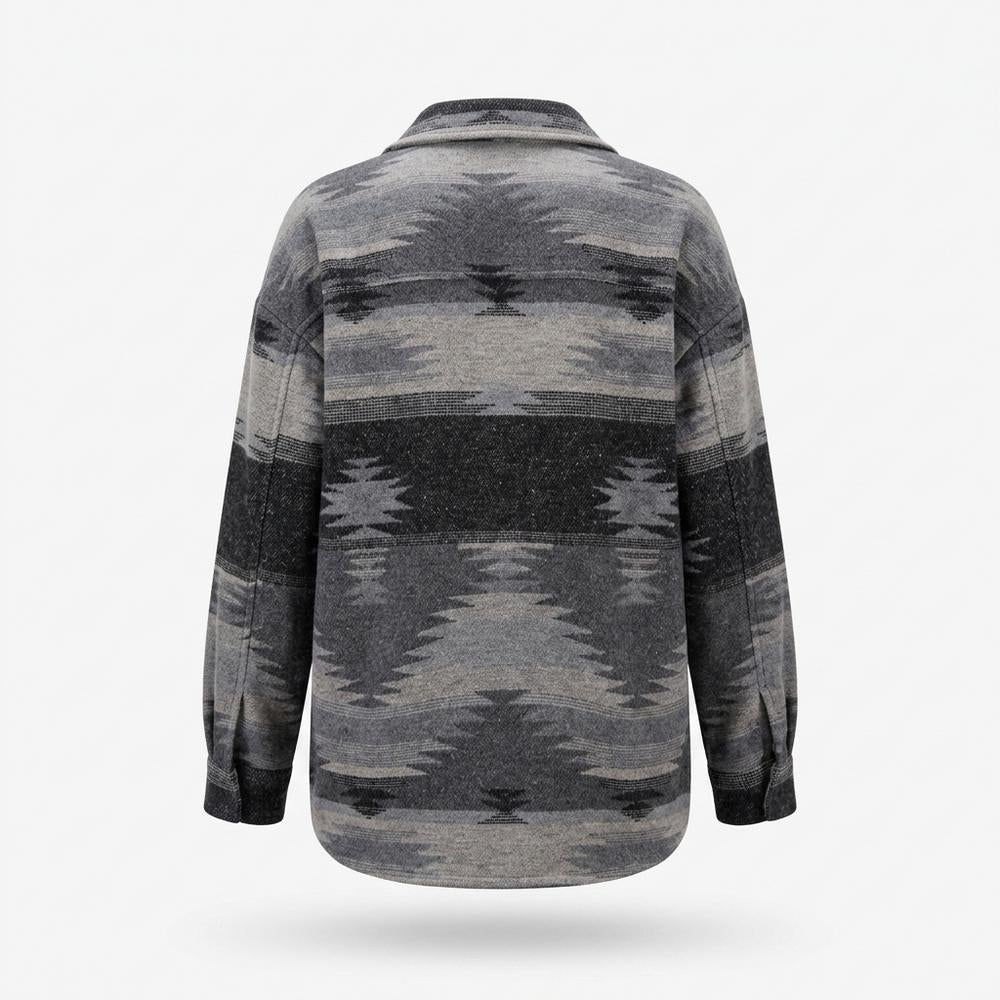 Nobleman Code - Tetot | Gemustert Geknöpft Jacke Damen
