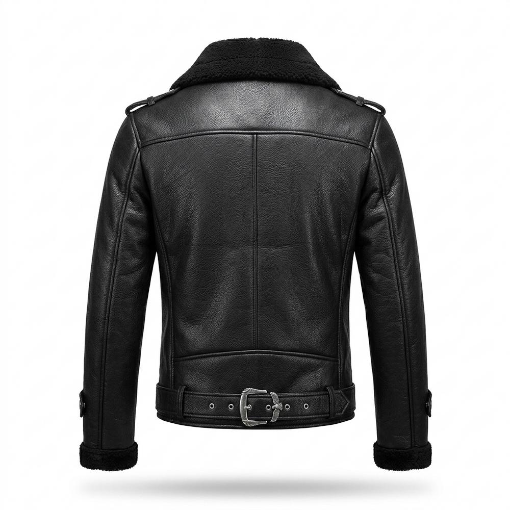 Gentleman Code - Koras | Asymmetrisch Gefüttert Lederjacke Herren