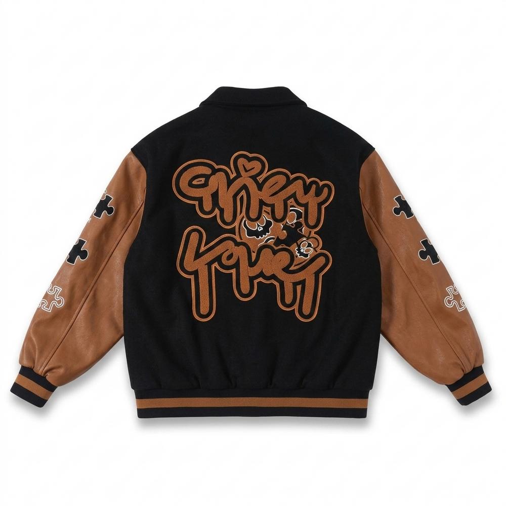 Gentleman Code - Earem | Bestickt Geknöpft Lederjacke Unisex