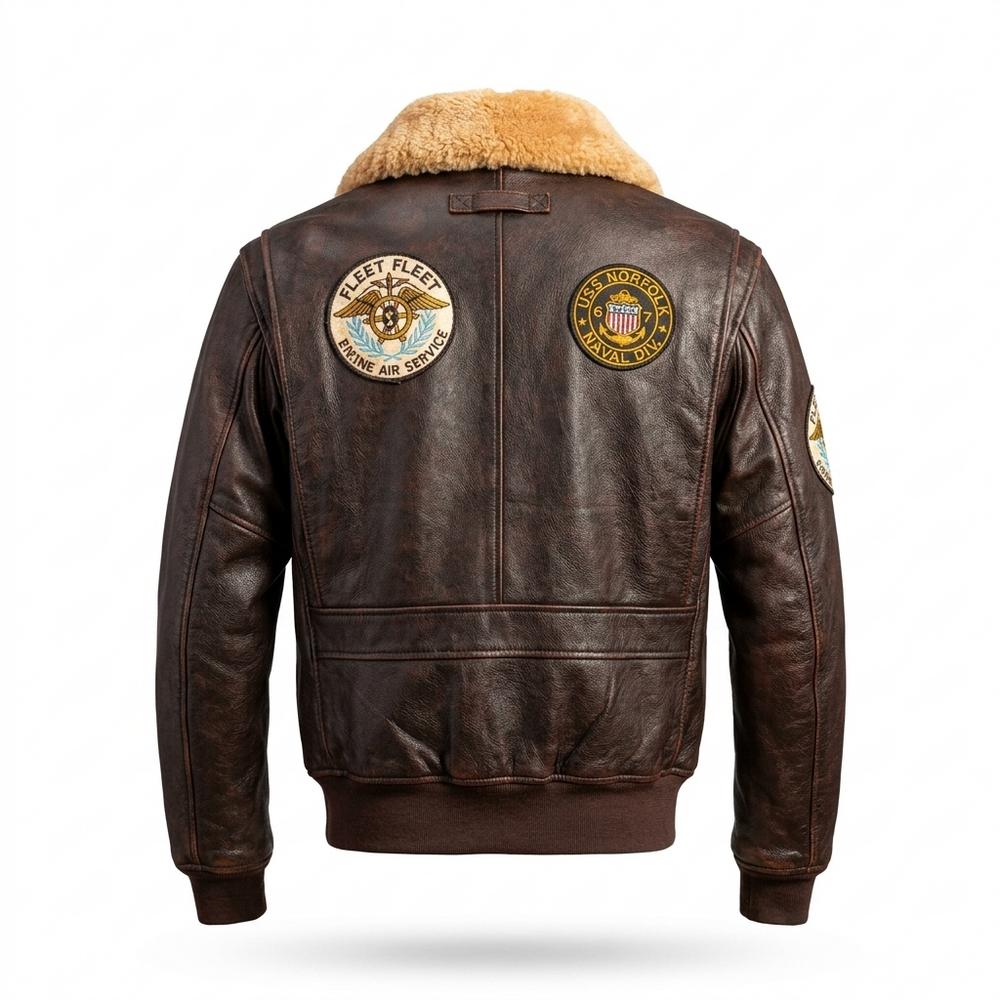 Gentleman Code - Yuket | Gefüttert Bestickt Lederjacke Herren