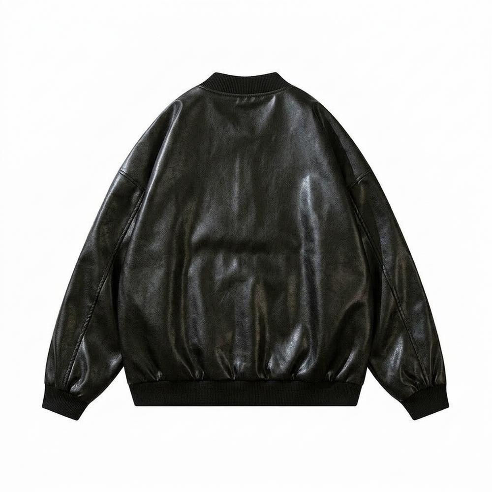 Gentleman Code - Liles | Bestickt Geknöpft Lederjacke Unisex