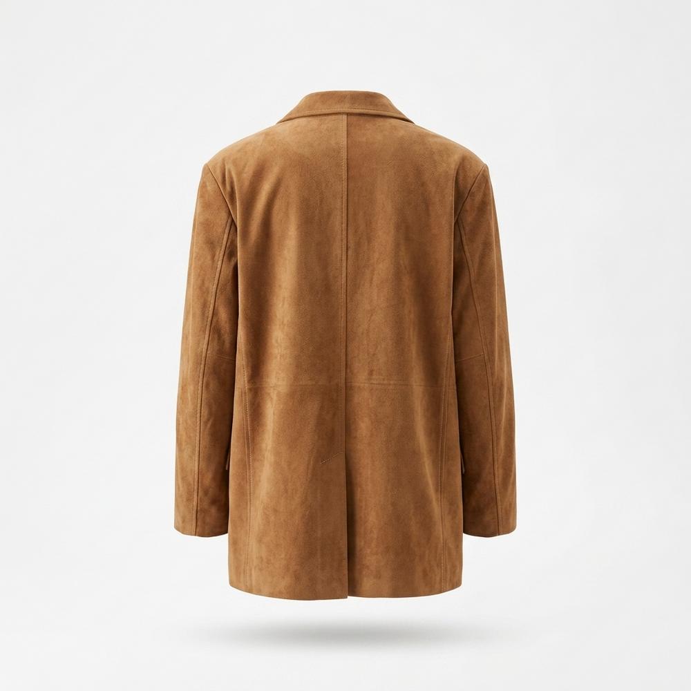 Gentleman Code - Cagar | Locker Geschnitten Einreihig Wildleder-Jacke Damen