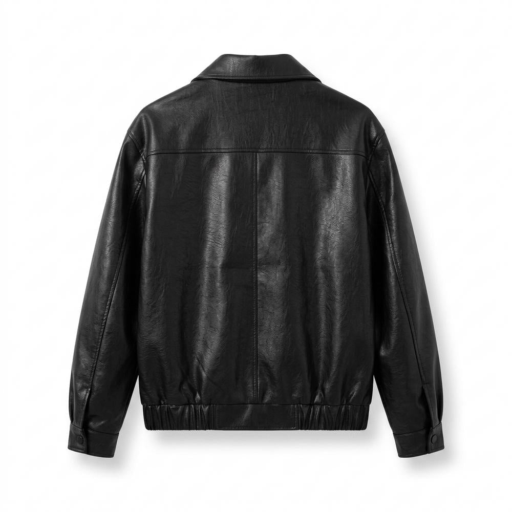 Gentleman Code - Yubid | Reißverschluss Umlegekragen Lederjacke Unisex