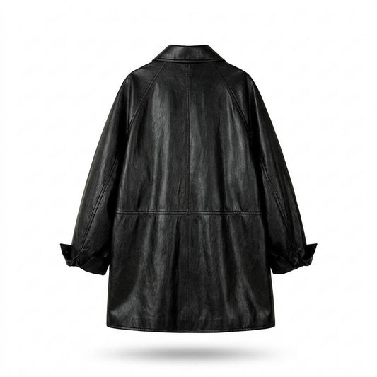 Nobleman Code - Eedan | Geknöpft Oversized Ledermantel Unisex