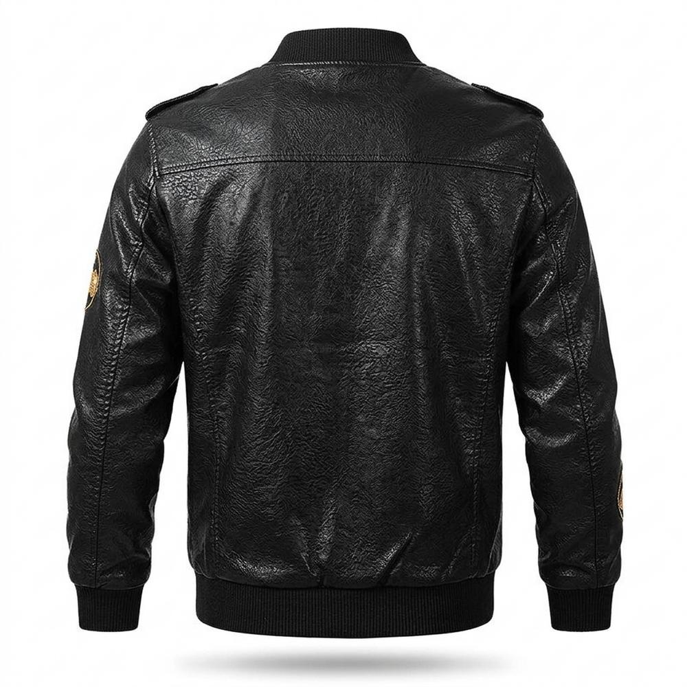 Gentleman Code - Kisev | Bestickt Gefüttert Lederjacke Herren