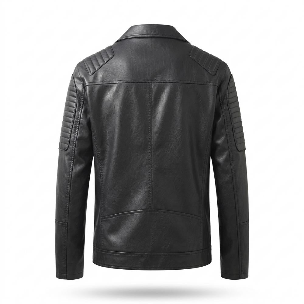Gentleman Code - Zufet | Gesteppt Asymmetrisch Lederjacke Herren