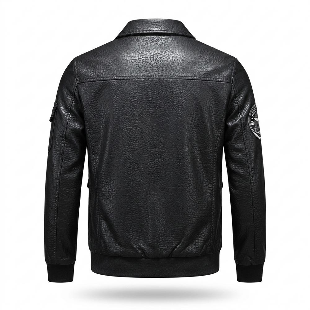 Gentleman Code - Comon | Appliziert Strukturiert Lederjacke Herren