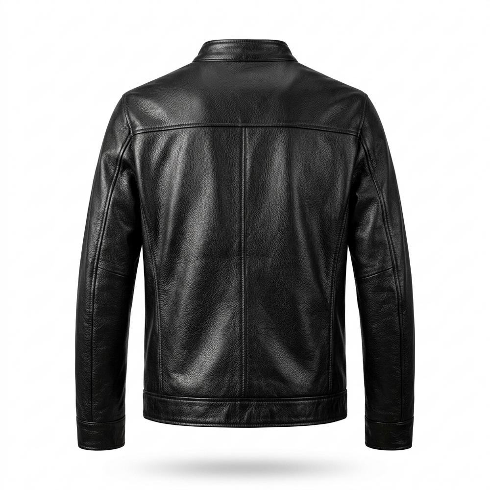 Gentleman Code - Vibar | Gekörnte Gefütterte Lederjacke Herren