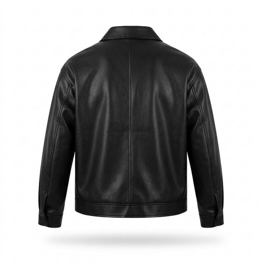 Nobleman Code - Euvak | Reißverschluss Glatt Lederjacke Herren