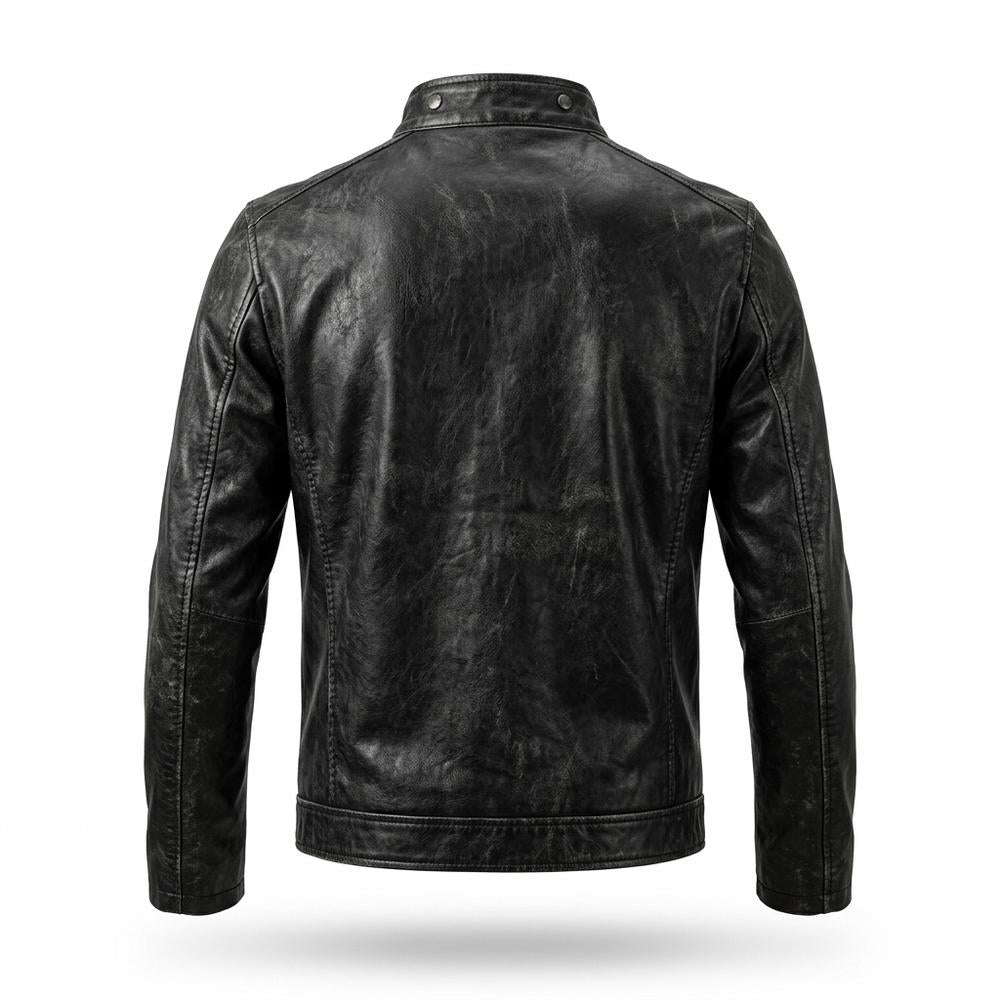 Gentleman Code - Tuzos | Strukturiert Figurbetont Lederjacke Herren