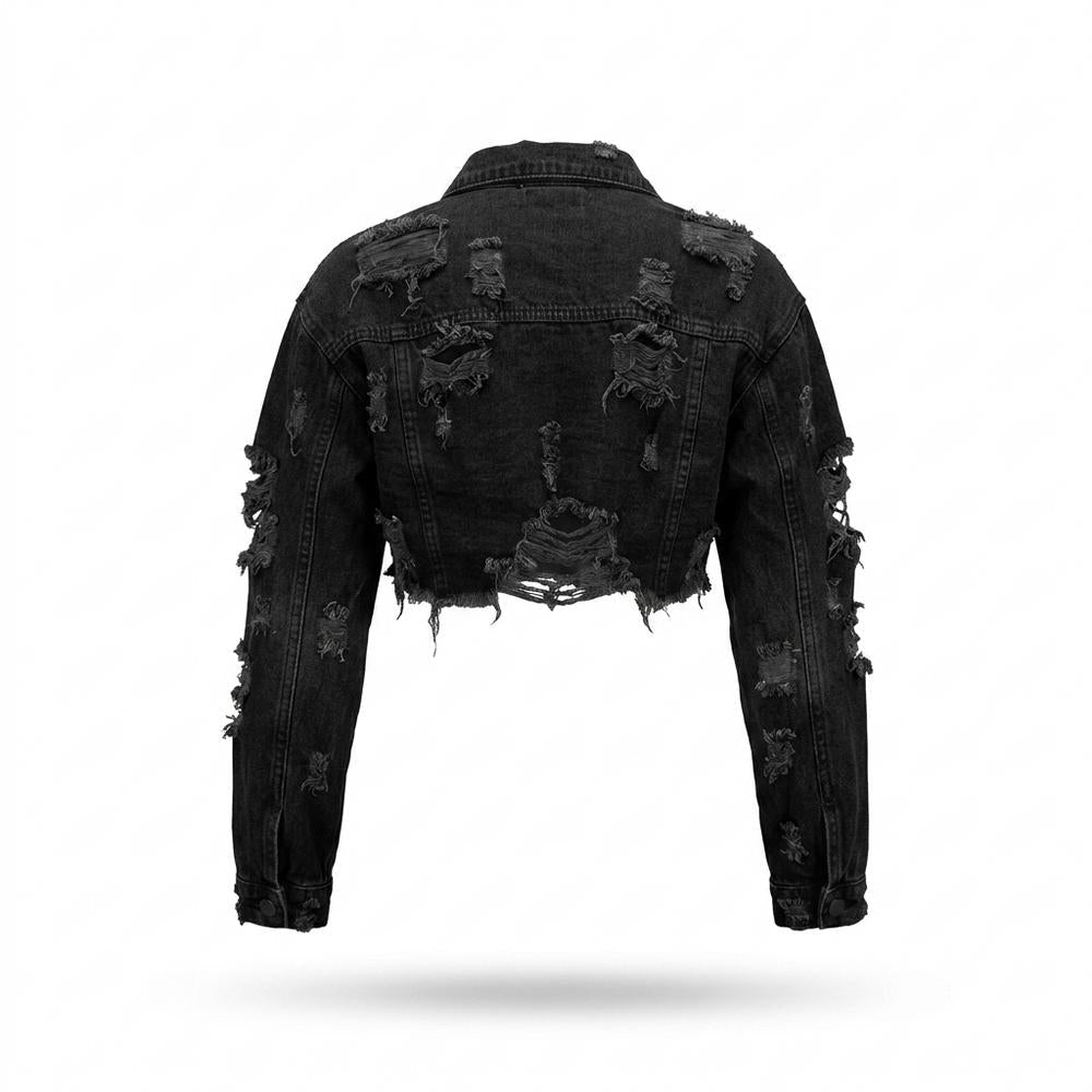 Gentleman Code - Aekud | Kurzgeschnitten Zerrissen Jacke Damen