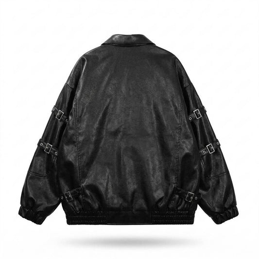 Nobleman Code - Nifev | Oversized Reißverschluss Lederjacke Unisex