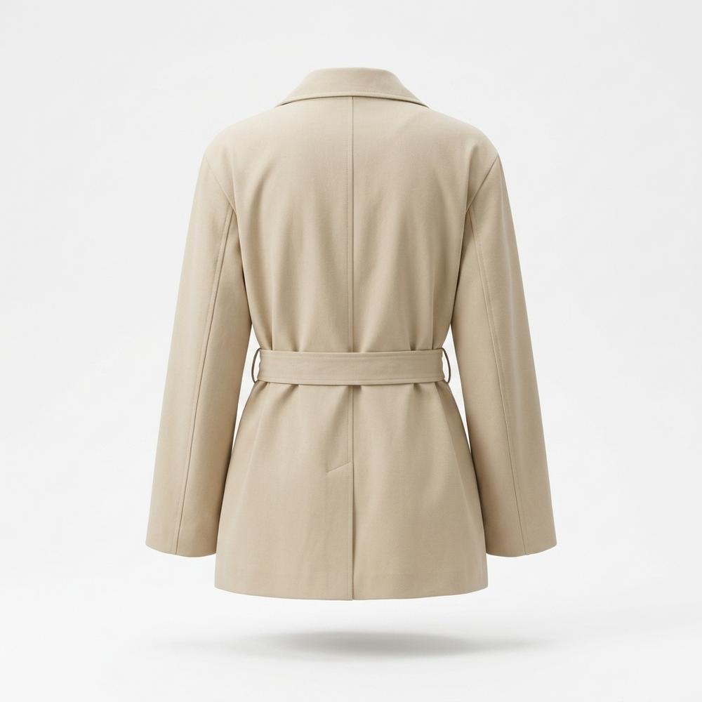 Gentleman Code - Runik | Tailliert Kragenlos Mantel Damen