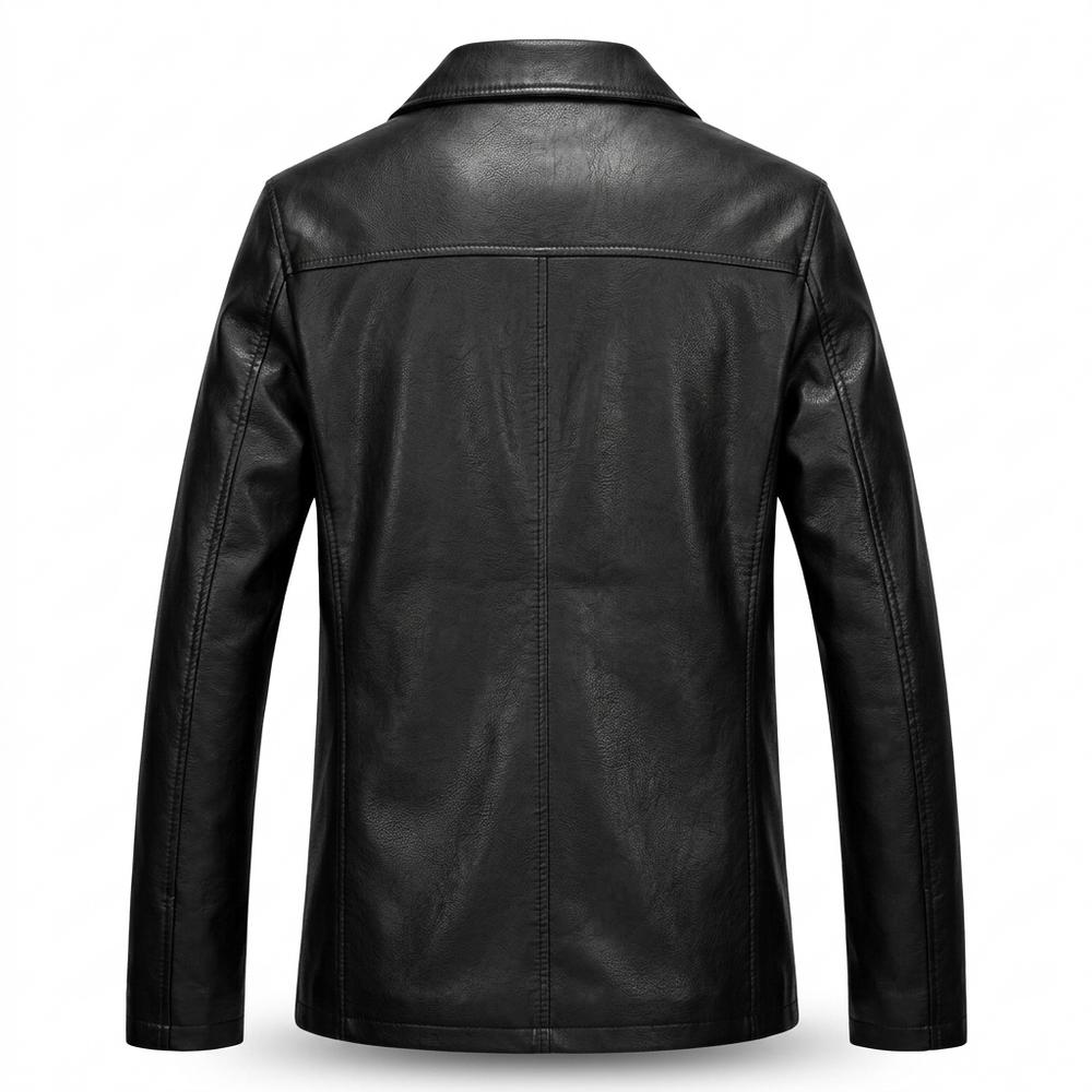 Nobleman Code - Cetit | Geknöpft Gefüttert Lederjacke Herren