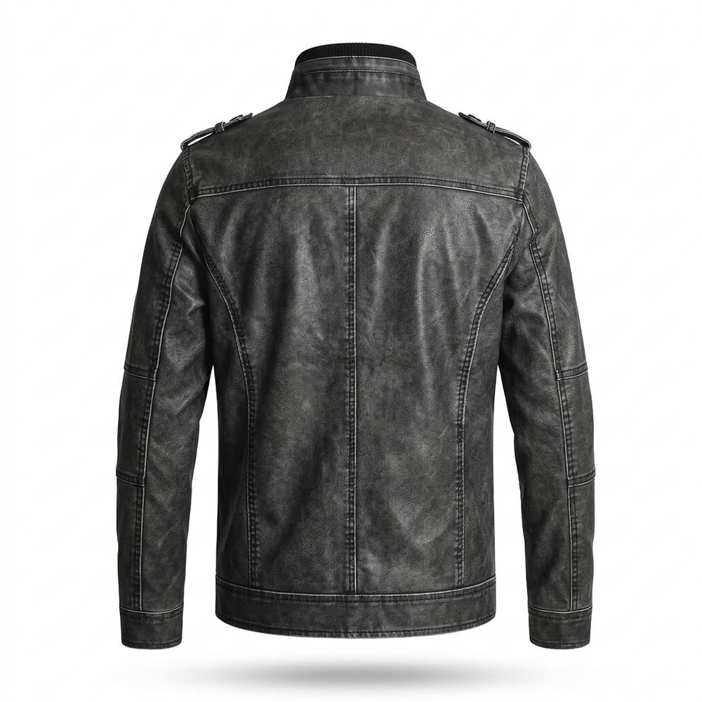 Gentleman Code - Zemer | Gesteppt Gewaschen Lederjacke Herren