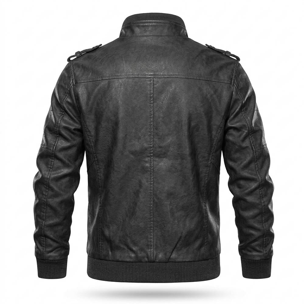 Gentleman Code - Vinar | Gefüttert Tailliert Lederjacke Herren