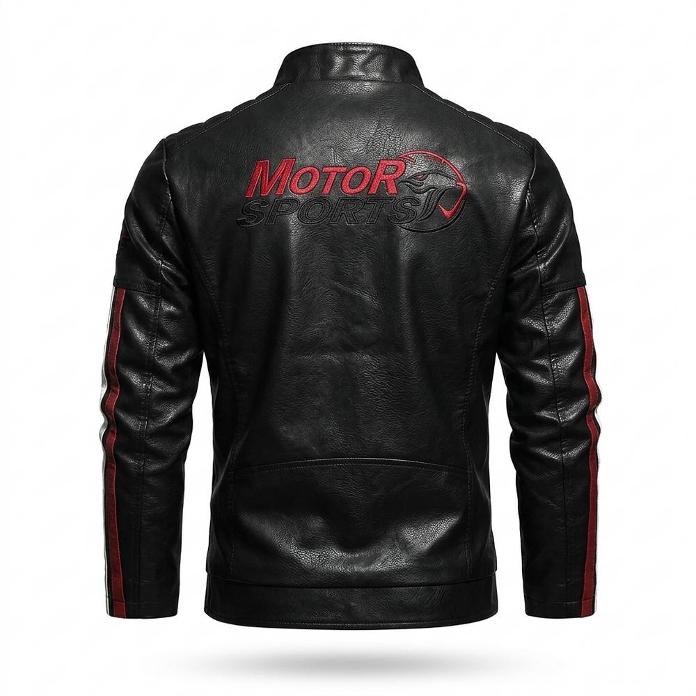 Gentleman Code - Nehom | Tailliert Bestickt Lederjacke Herren
