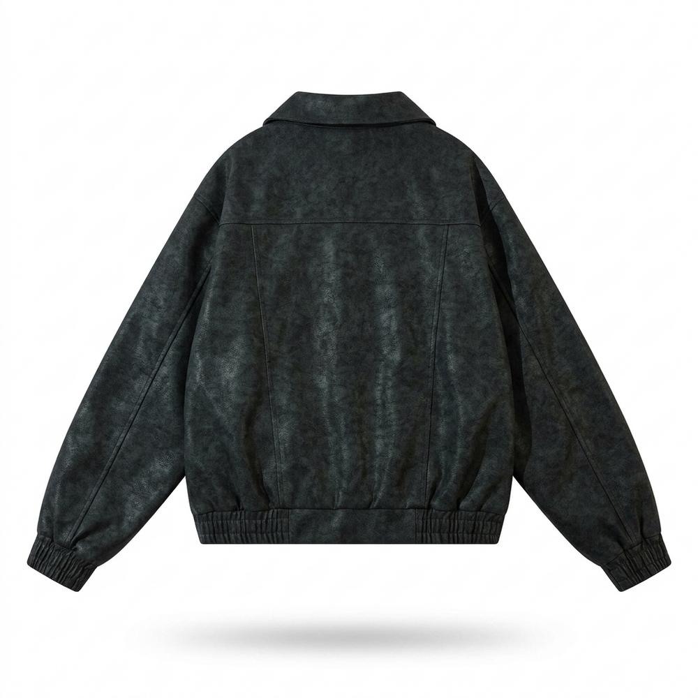 Gentleman Code - Nakom | Strukturierte Gefütterte Lederjacke Unisex