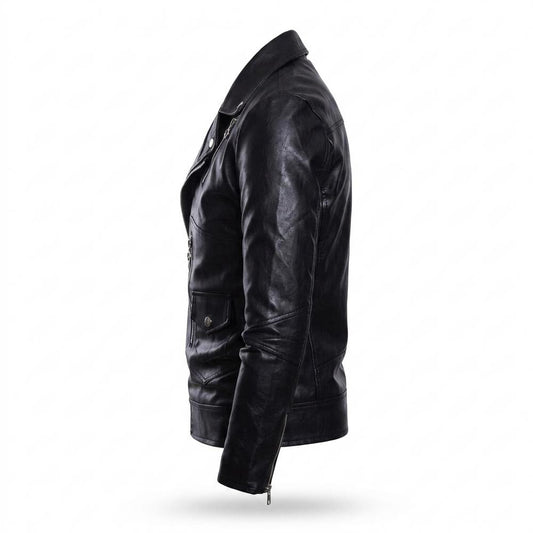 Nobleman Code - Yotak | Asymmetrisch Tailliert Lederjacke Herren