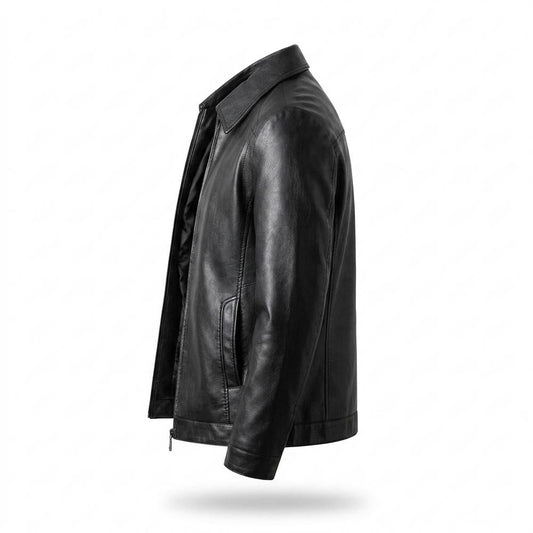 Nobleman Code - Sozed | Gekragte Glatte Lederjacke Herren