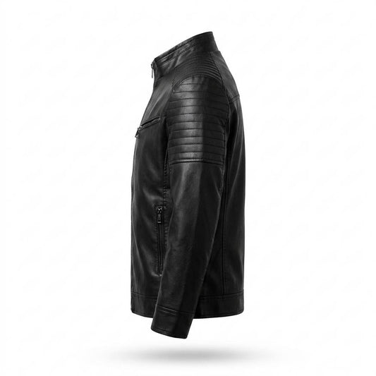 Nobleman Code - Vazem | Gesteppt Tailliert Lederjacke Herren