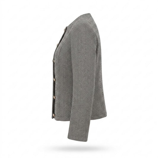 Nobleman Code - Rotut | Fischgratgemustert Tailliert Jacke Damen