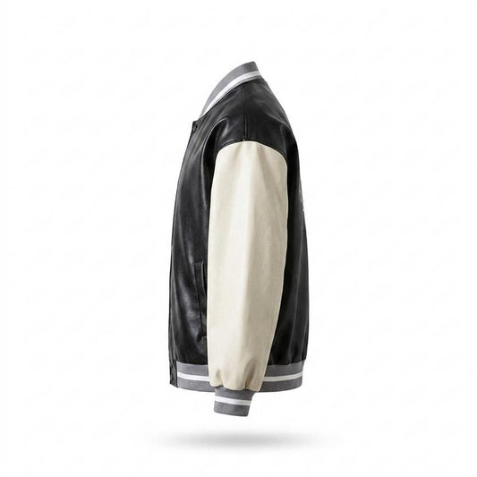 Nobleman Code - Nusuk | Bestickte Zweifarbige Lederjacke Unisex