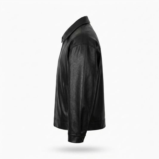 Gentleman Code - Dekel | Glatt Weit Lederjacke Herren