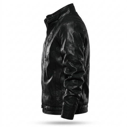 Nobleman Code - Lidon | Gesteppt Körperbetont Lederjacke Herren