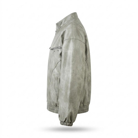 Nobleman Code - Detor | Gewaschene Weit Geschnittene Lederjacke Unisex